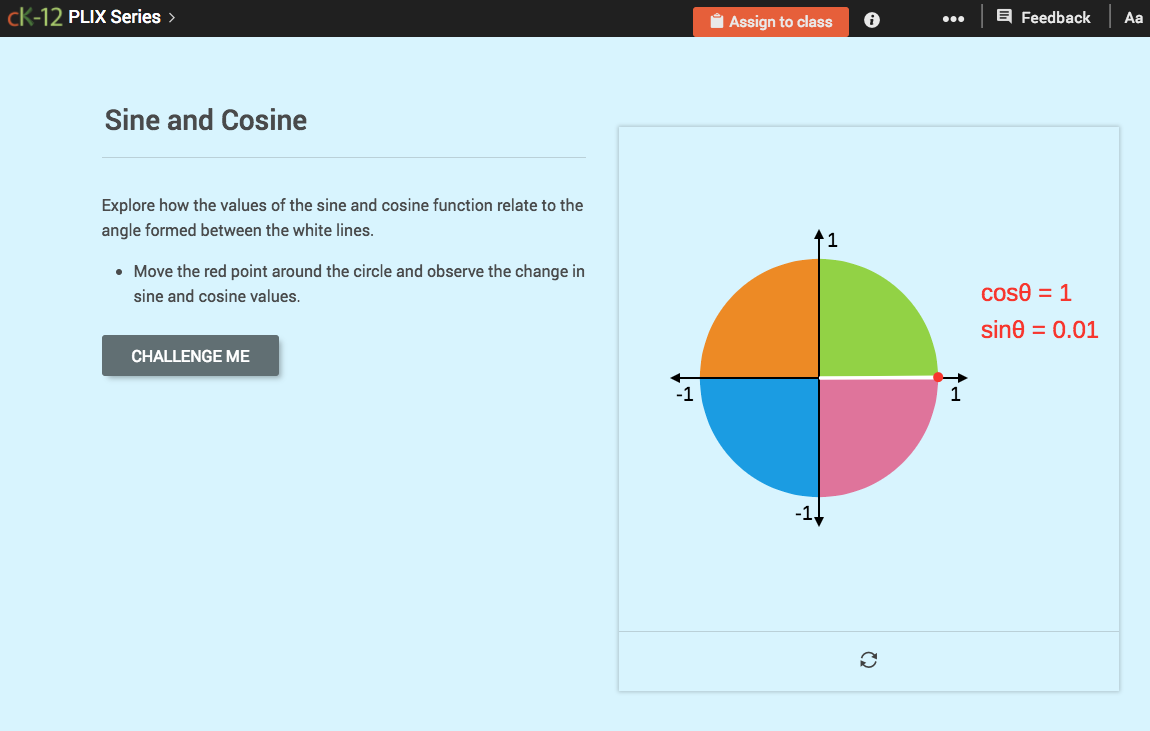 Domain, Range, and Signs of Trigonometric Functions: Sine and Cosine Interactive
