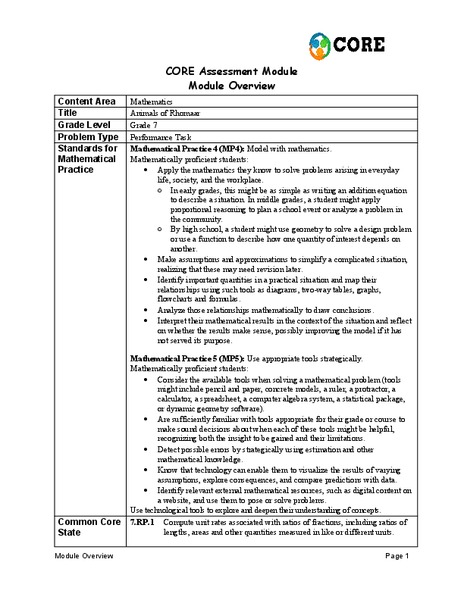 Animals of Rhomaar Assessment
