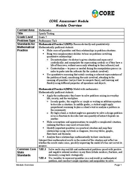 Speedy Texting Assessment