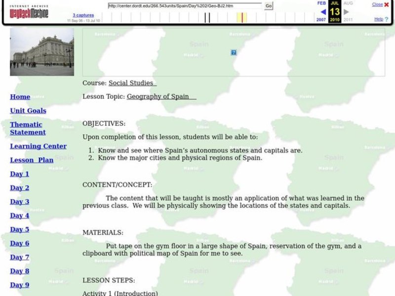 Geography of Spain    Lesson Plan