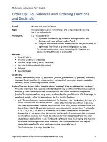 Order Up! Lesson Plan