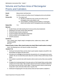 Surface Area of a Rectangular Prism Lesson Plan