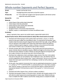 Perfecting Squares Lesson Plan