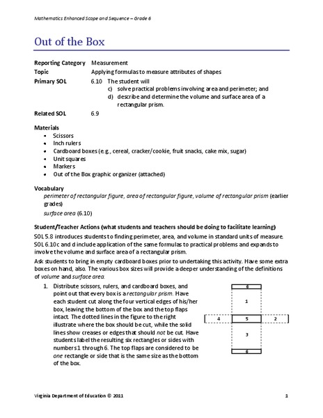 Out of the Box Lesson Plan