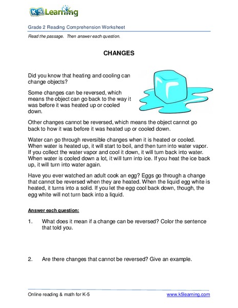 Changes Worksheet