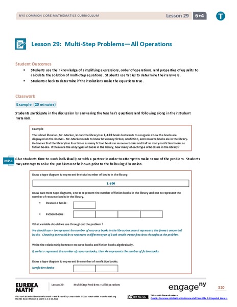 Multi-Step Problems—All Operations Lesson Plan