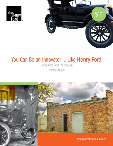You Can Be an Innovator ... Like Henry Ford Unit Plan