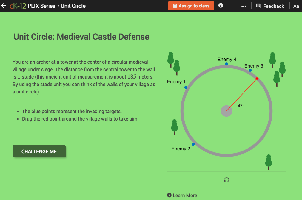 Unit Circle: Medieval Castle Defense Interactive