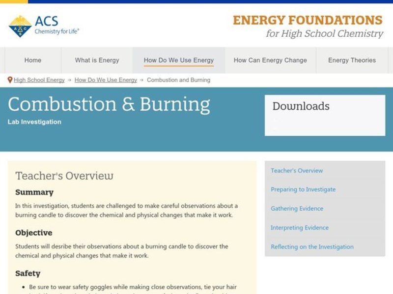 Combustion and Burning Activity