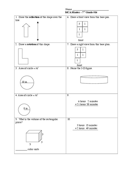 Geometric Figures Worksheet