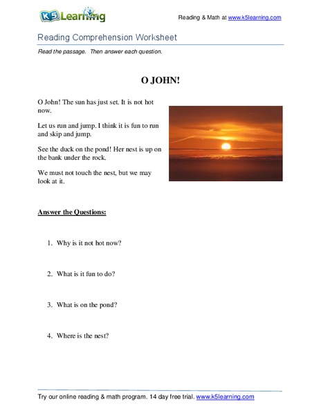 O John! Worksheet