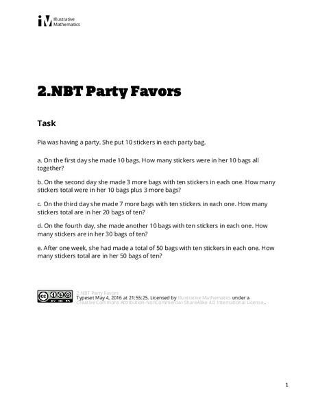 Party Favors Assessment