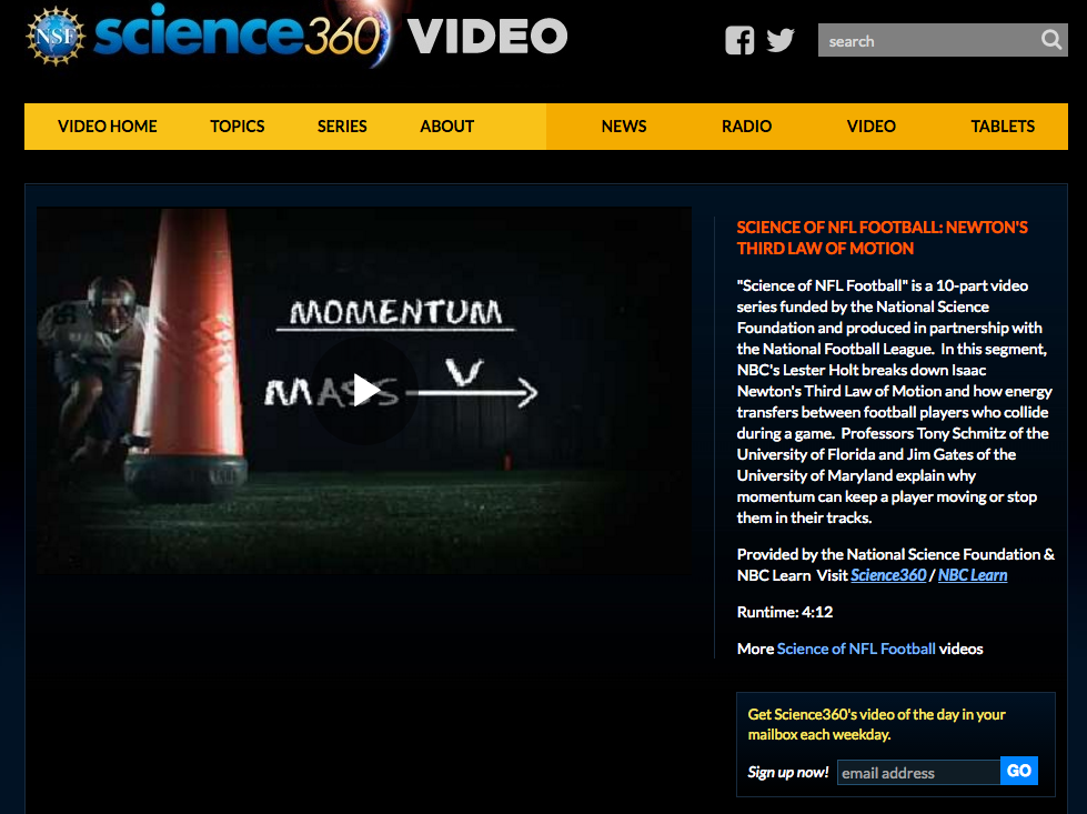 Science of NFL Football: Newton's Third Law of Motion Instructional Video