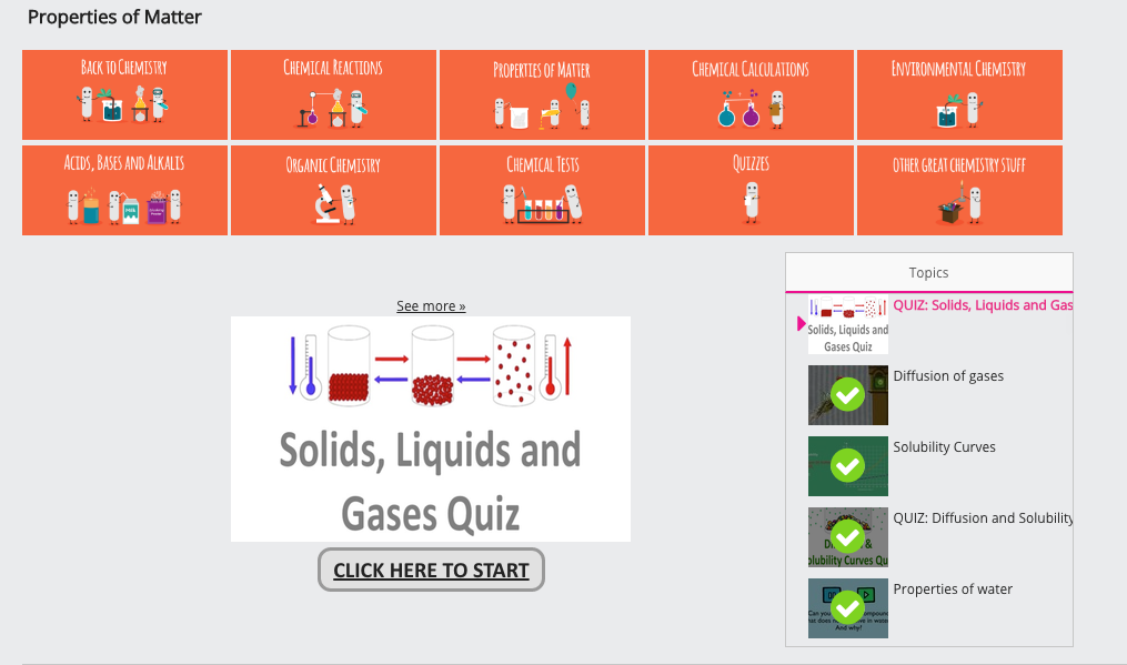 Quiz: Solids, Liquids and Gases Interactive