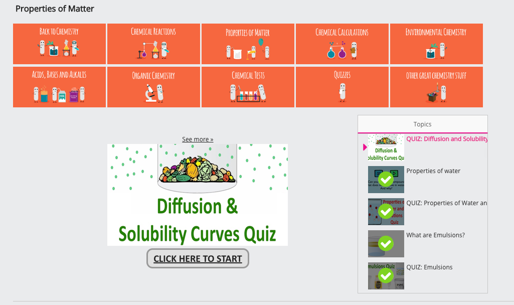 Quiz: Diffusion and Solubility Curves Interactive