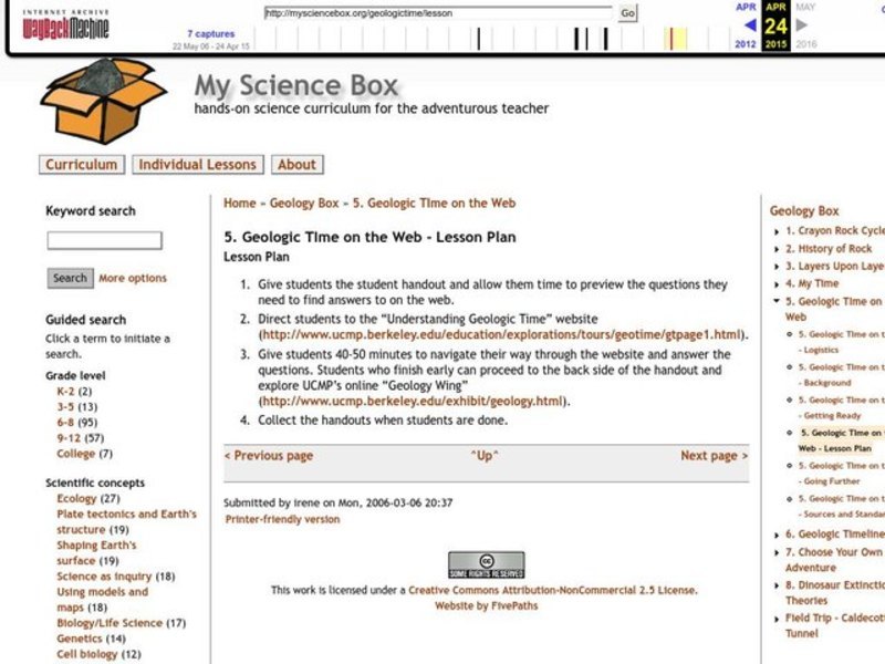Geologic Time on the Web Lesson Plan