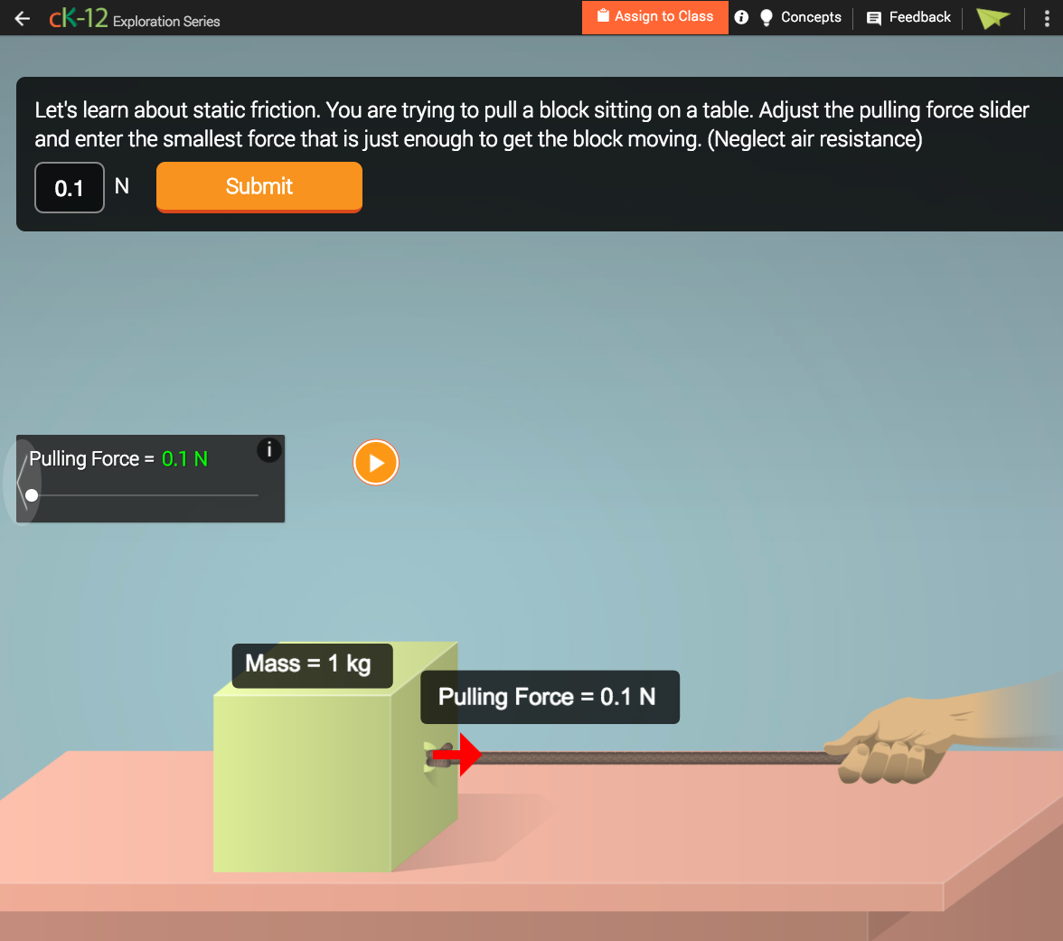 Friction Simulation Interactive