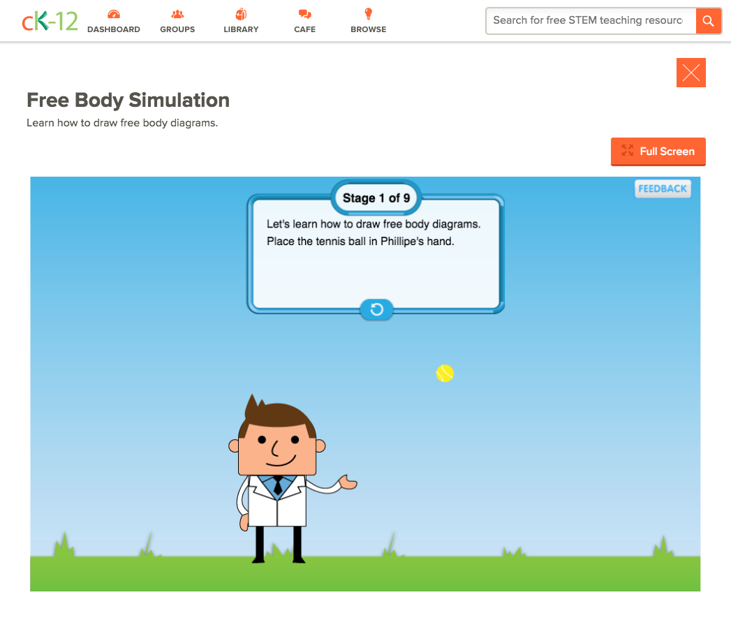 Free Body Simulation Interactive