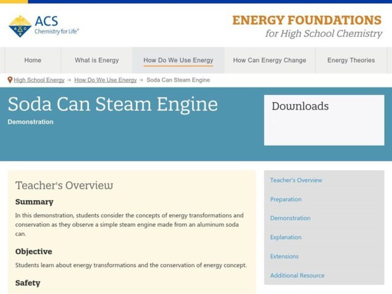 Soda Can Steam Engine Activity