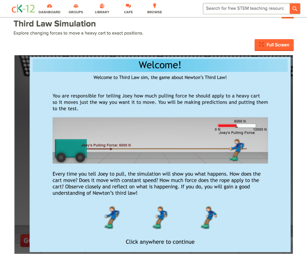 Third Law Simulation Interactive