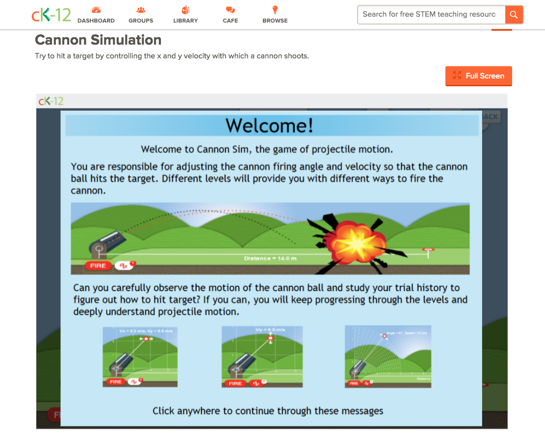 Cannon Simulation Interactive