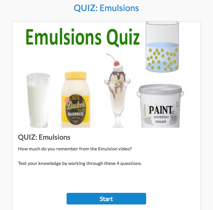 Quiz: Emulsions Interactive