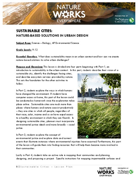 Sustainable Cities Lesson Plan