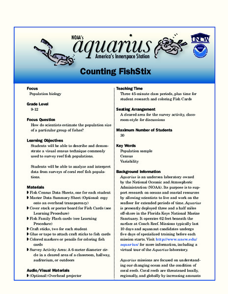 Counting FishStix Lesson Plan