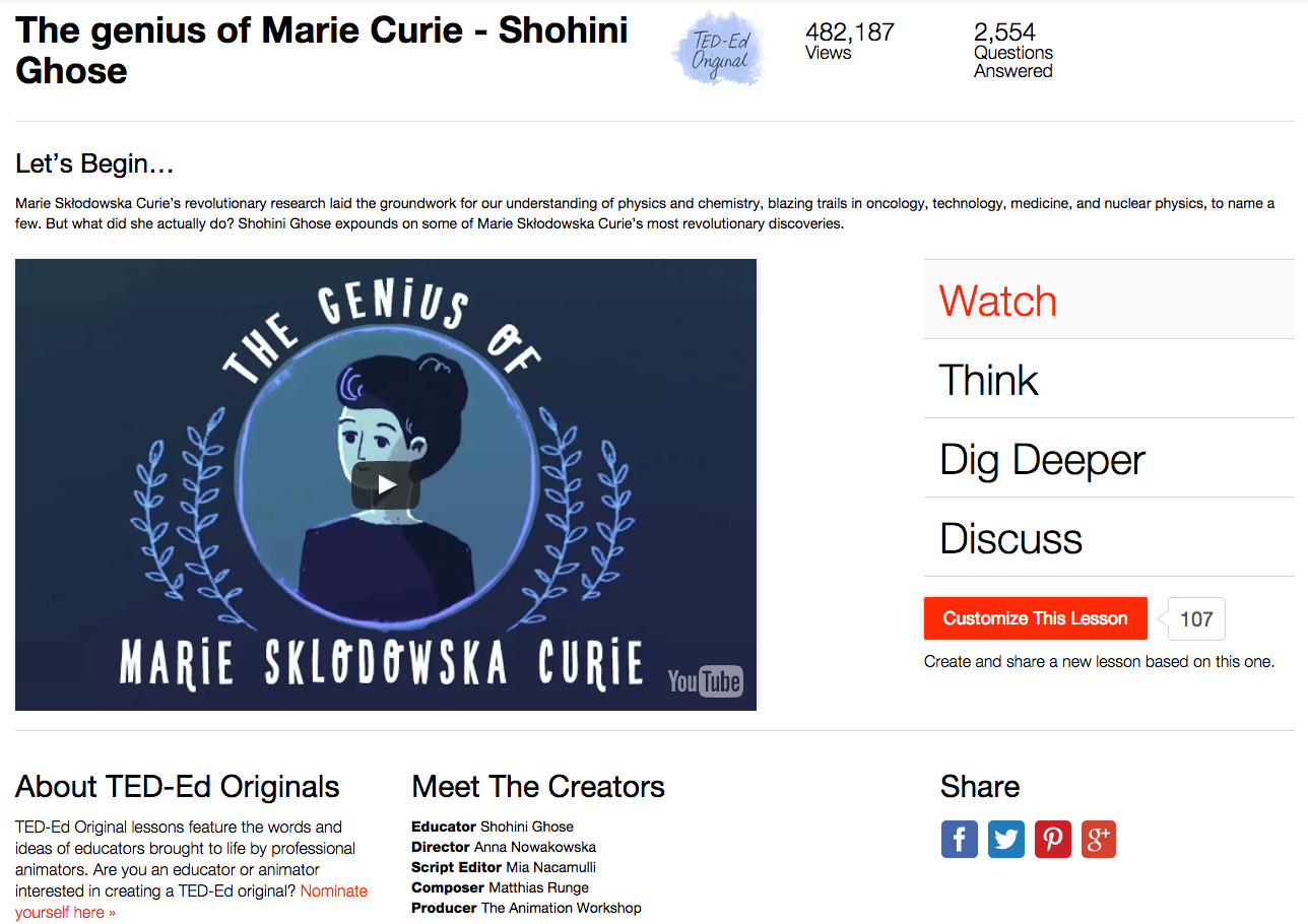 The Genius of Marie Curie Instructional Video