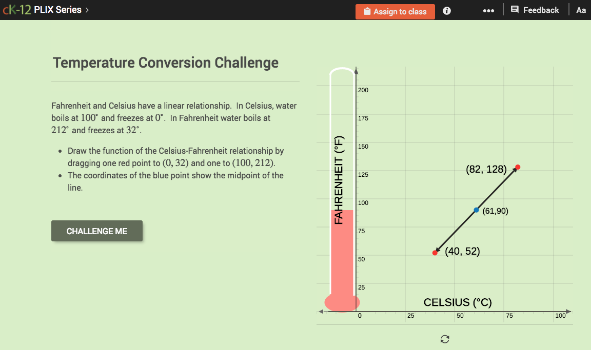 Determining the Equation of a Line: Temperature Conversion Challenge Interactive