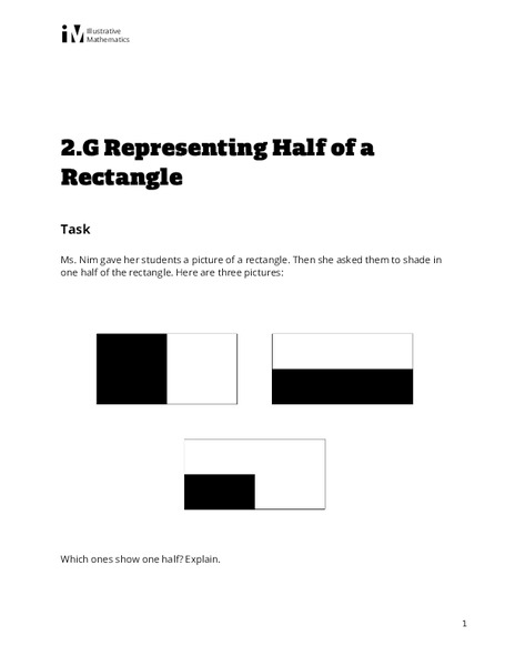 Representing Half of a Rectangle Assessment