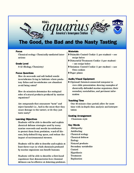 The Good, the Bad and the Nasty Tasting Lesson Plan
