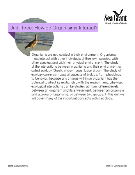 How do Organisms Interact? Unit Plan