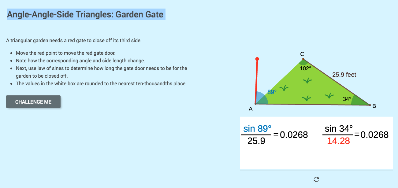 Angle-Angle-Side Triangles: Garden Gate Interactive