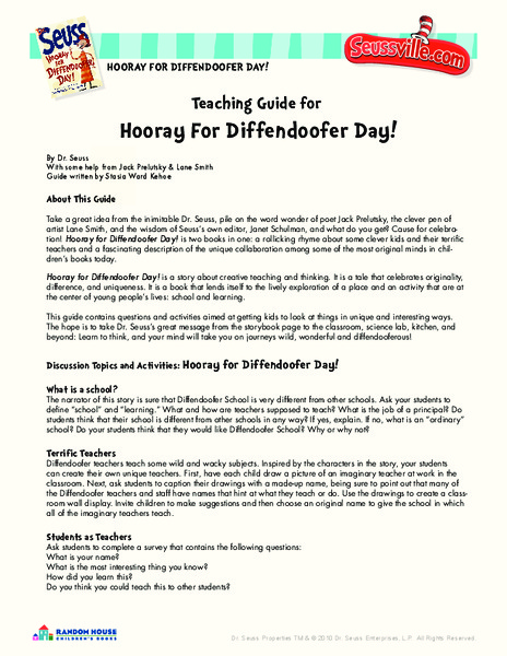 Hooray For Diffendoofer Day! Activity