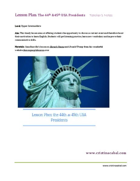 The 44th and 45th USA Presidents Lesson Plan