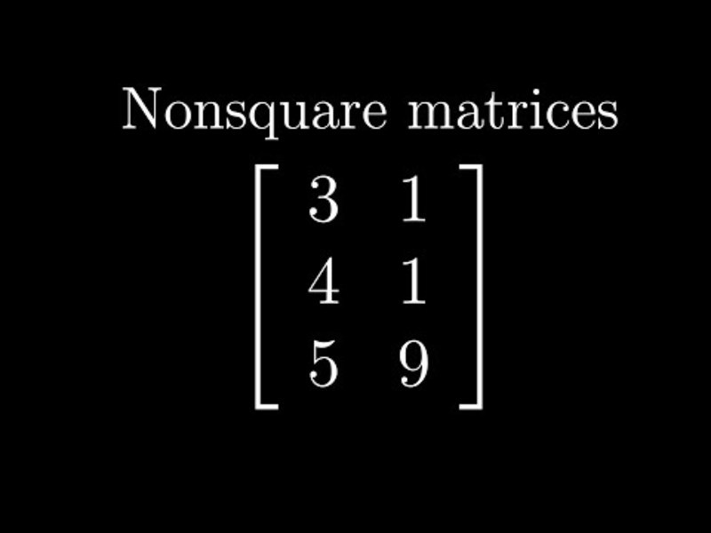 Nonsquare Matrices as Transformations Between Dimensions | Essence of Linear Algebra, Footnote Instructional Video