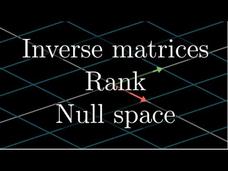 Inverse Matrices, Column Space and Null Space | Essence of Linear Algebra, Chapter 6 Instructional Video