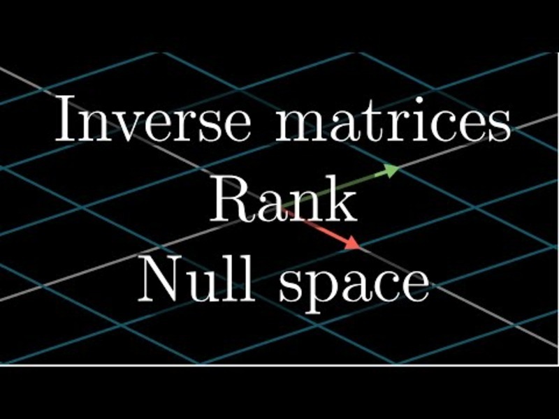Inverse Matrices, Column Space and Null Space | Essence of Linear Algebra, Chapter 6 Instructional Video