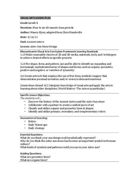 Ancient Aztecs Lesson Plan