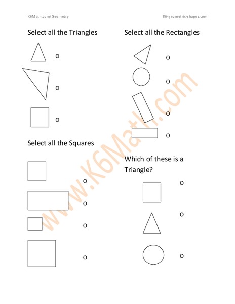 Geometric Shapes Worksheet