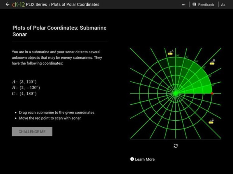 Plots of Polar Coordinates: Submarine Sonar Interactive