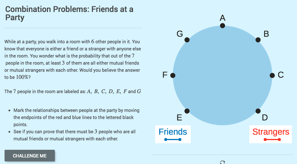 Combination Problems: Friends at a Party Interactive