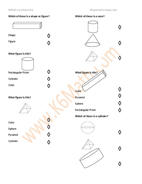 Geometric Shapes and Figures Worksheet