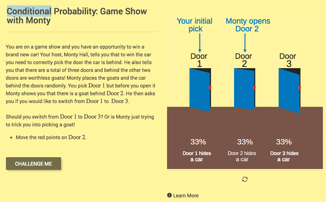 Conditional Probability: Game Show with Monty Interactive