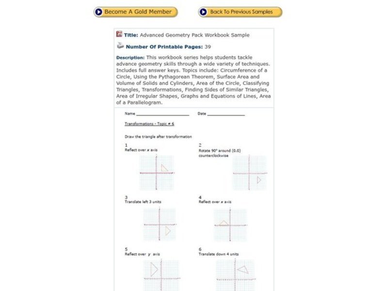 Geometric Transformations Worksheet