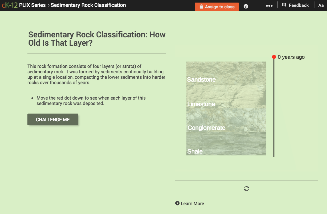 Sedimentary Rock Classification: How Old is That Layer? Interactive