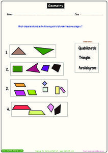 Geometric Shapes Worksheet