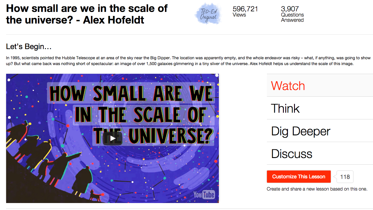 How Small Are We in the Scale of the Universe? Instructional Video