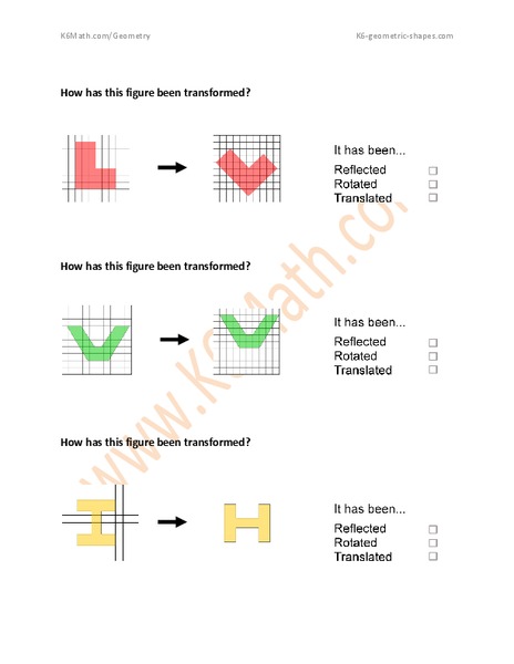 Geometric Transformations Worksheet